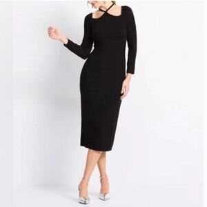 The Commons Soft Ribbed Long Sleeve Midi Dress - S